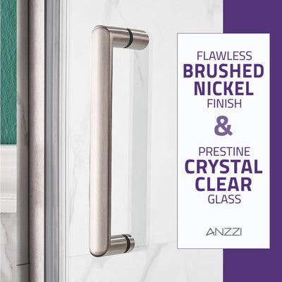 ANZZI Lancer 29 in. x 72 in. Semi-Frameless Shower Door with TSUNAMI GUARD SD-AZ051-02CH