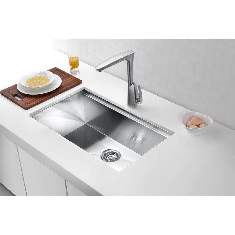 ANZZI Aegis Undermount Stainless Steel 32.75 in. 0-Hole Single Bowl Kitchen Sink with Cutting Board and Colander K-AZ3219-1Ac