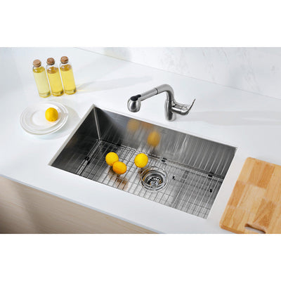 ANZZI Vanguard Undermount Stainless Steel 30 in. 0-Hole Single Bowl Kitchen Sink in Brushed Satin K-AZ3018-1A