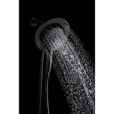 ANZZI Magnetic Valkyrie Multi-Spray Retro-Fit 7.48 in. Dual Wall Mount Fixed and Handheld Shower Head with Magna-Diverter SH-AZ067BN