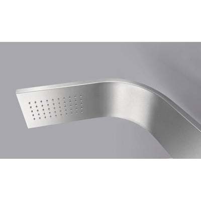 ANZZI Visor 60 in. Full Body Shower Panel with Heavy Rain Shower and Spray Wand in Brushed Steel SP-AZ035