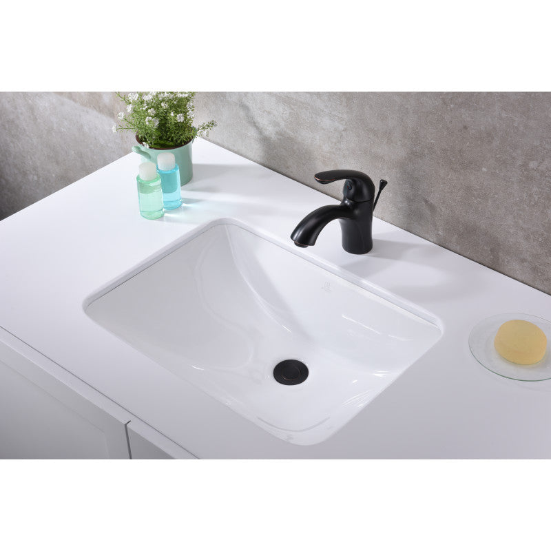 ANZZI Dahlia Series 20.5 in. Ceramic Undermount Sink Basin in White LS-AZ113