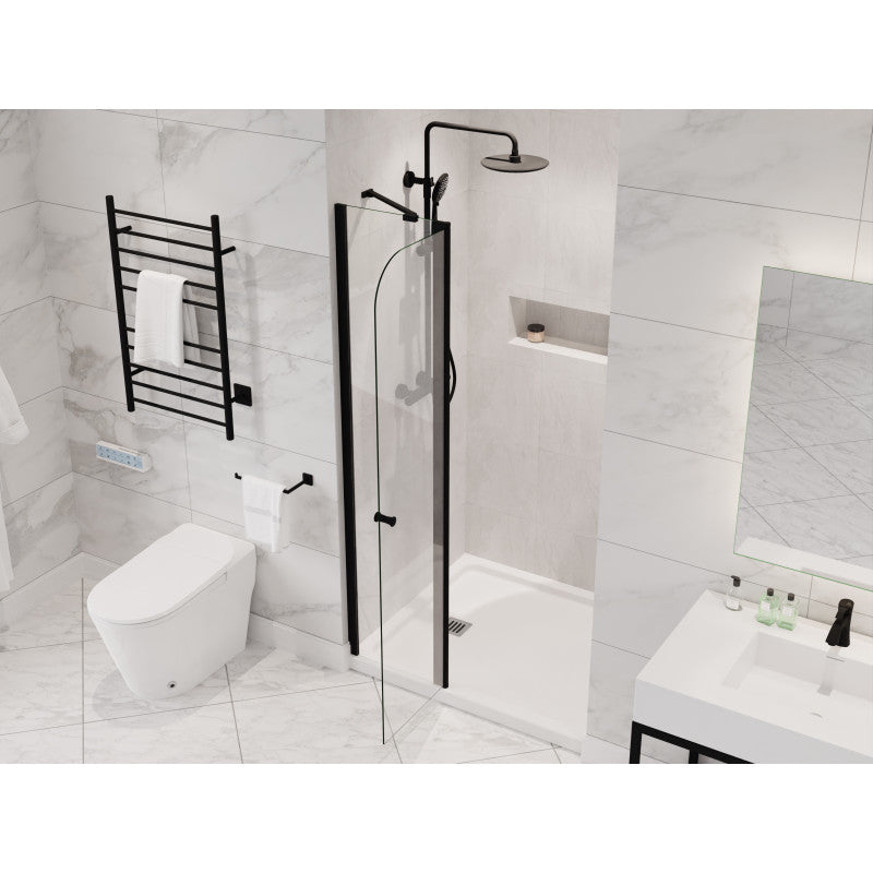 ANZZI Romance 72-in. x 33.5-in. Frameless Swinging Shower Door SD-AZ14-01MB