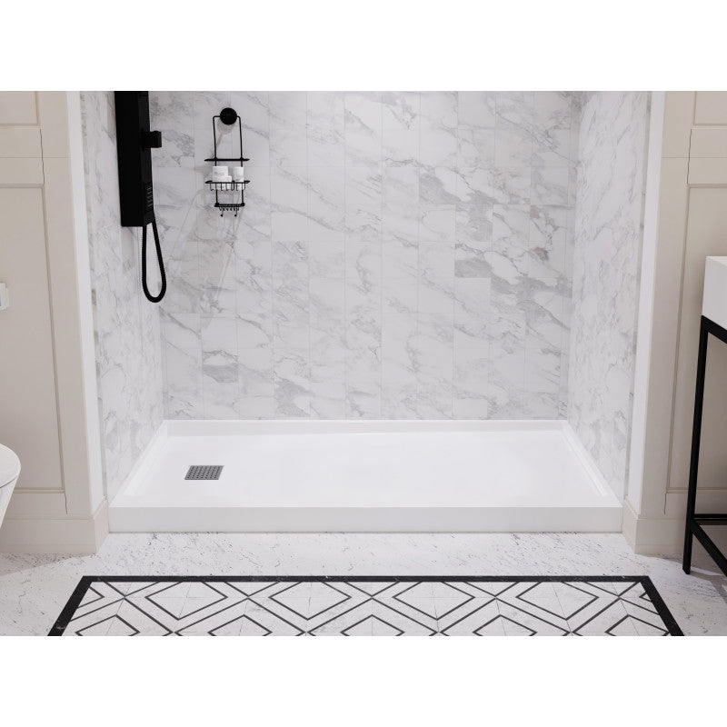 ANZZI Alexander 60 in. x 30 in. Shower Base in White SB-AZ101L