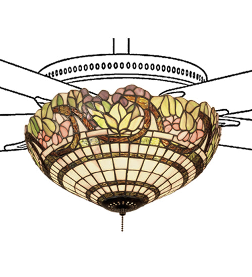 Meyda 15" Wide Handel Grapevine Fan Light Fixture 12706