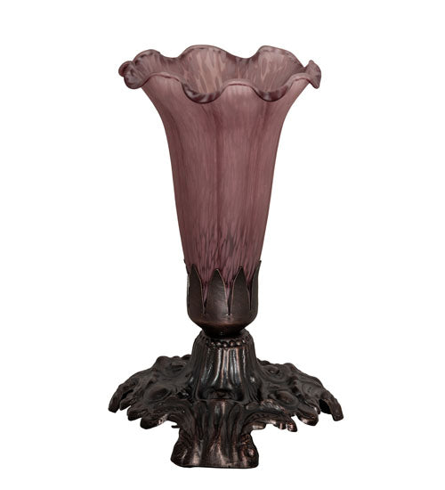 Meyda 7" High Lavender Tiffany Pond Lily Victorian Mini Lamp '13502