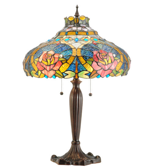 Meyda 26"H Dragonfly Rose Table Lamp '138108
