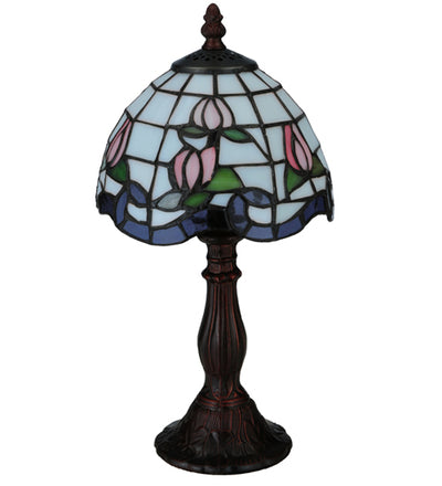 Meyda 14"H Roseborder Mini Lamp '139081