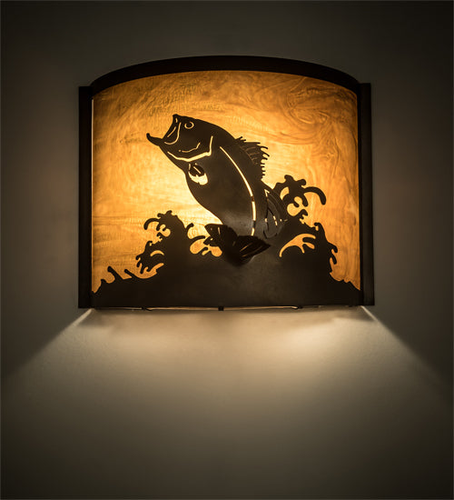 Meyda 11.25"W Leaping Bass Wall Sconce