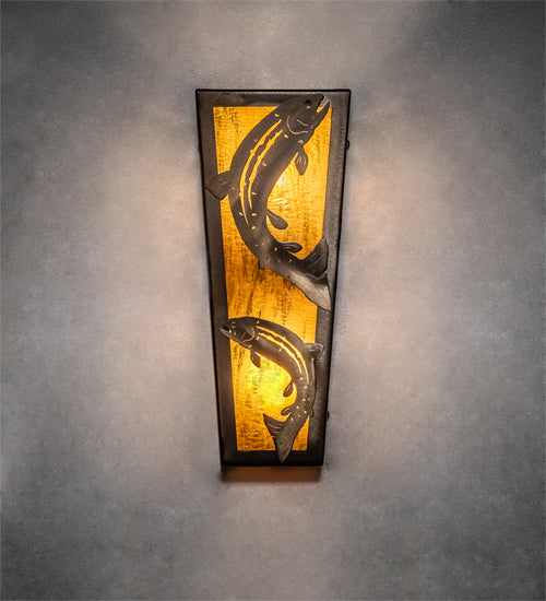 Meyda 5" Wide Leaping Trout Wall Sconce