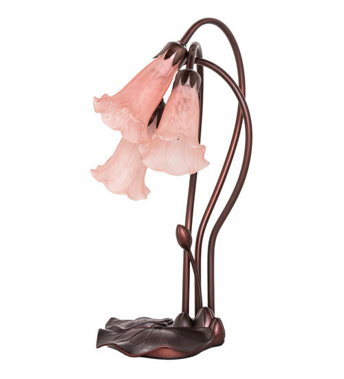 Meyda 16" High Pink Tiffany Pond Lily 3 Light Accent Lamp '14728