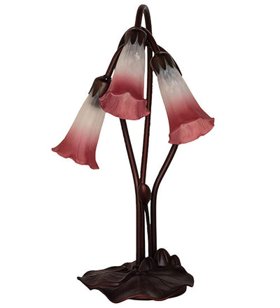 Meyda 16" High Pink/White Pond Lily 3 LT Accent Lamp '14813