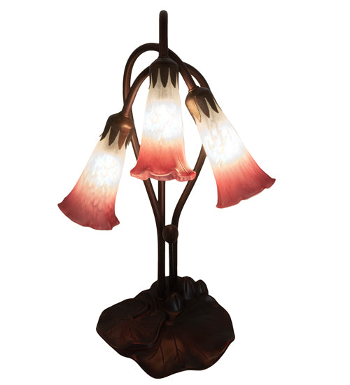 Meyda 16" High Pink/White Pond Lily 3 LT Accent Lamp '14813