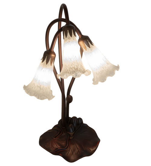 Meyda 16" High White Tiffany Pond Lily 3 LT Accent Lamp '15282