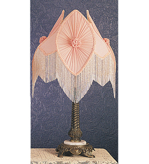 Meyda 28" High Fabric & Fringe Pink Pontiff Table Lamp 19227