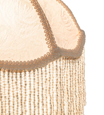 Meyda  6" Wide Fabric & Fringe Recurve Ivory Shade '21052