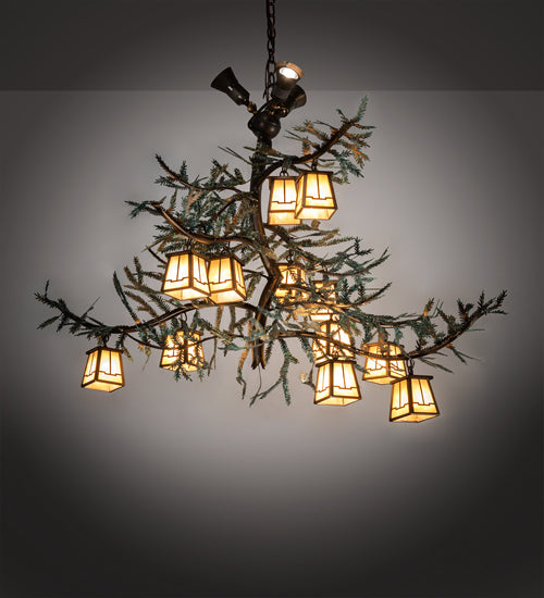 Meyda 52" Long Pine Branch 12 Light W/Uplights Chandelier '218222