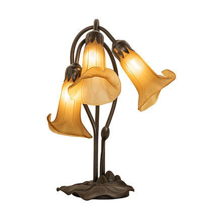 Meyda 16" High Amber Tiffany Pond Lily 3 Light Accent Lamp '251683