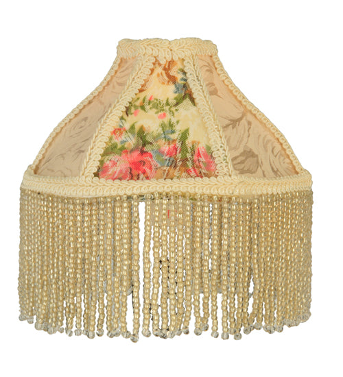Meyda 10"H Fabric & Fringe Roses Mini Lamp '131721