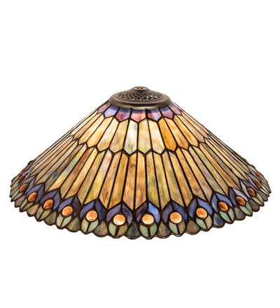 Meyda 17" Wide Tiffany Jeweled Peacock Shade '26314
