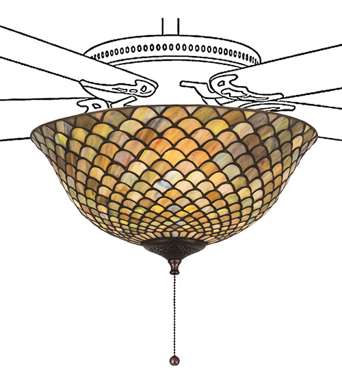 Meyda 12"W Fishscale Fan Light Fixture '27451