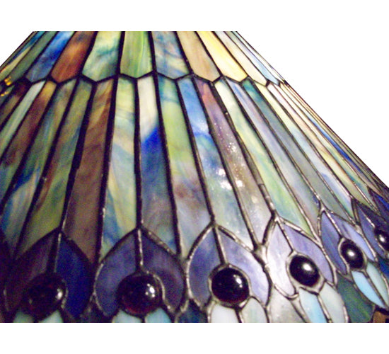 Meyda 27"H Tiffany Jeweled Peacock Table Lamp.602 '27562
