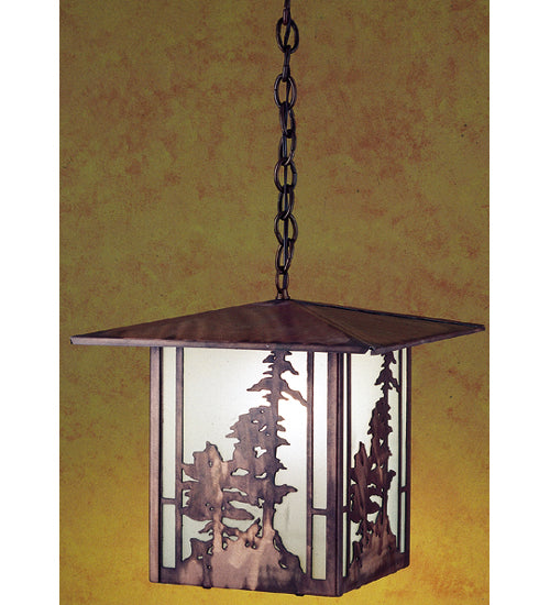 Meyda 12" Square Tall Pines Lantern Pendant