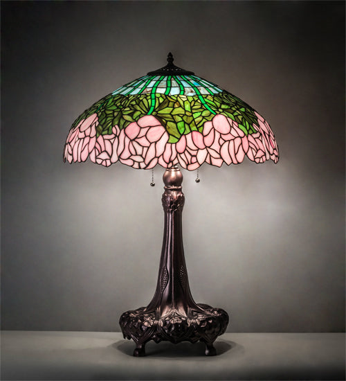 Meyda 31" High Tiffany Cabbage Rose Table Lamp