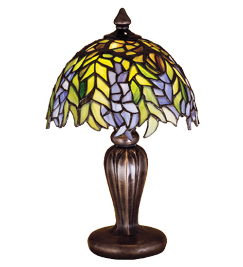 Meyda 13"H Tiffany Honey Locust Mini Lamp