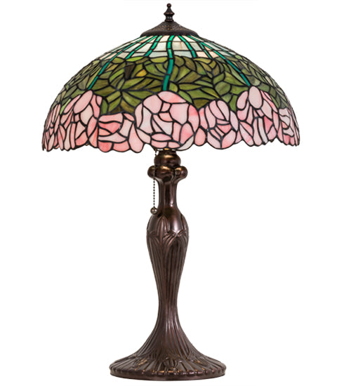 Meyda 23" High Tiffany Cabbage Rose Table Lamp '31143