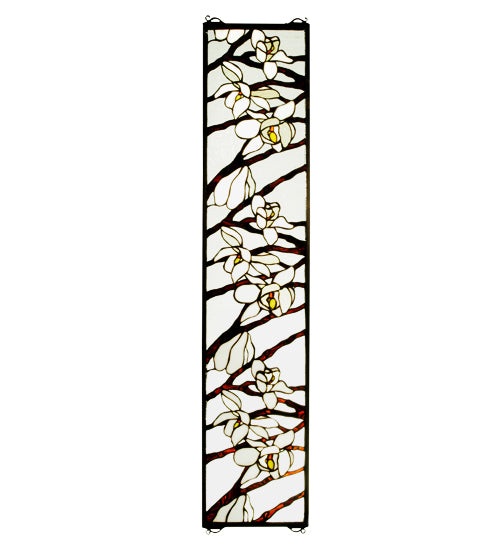 Meyda 9"W X 42"H Magnolia Stained Glass Window '47887