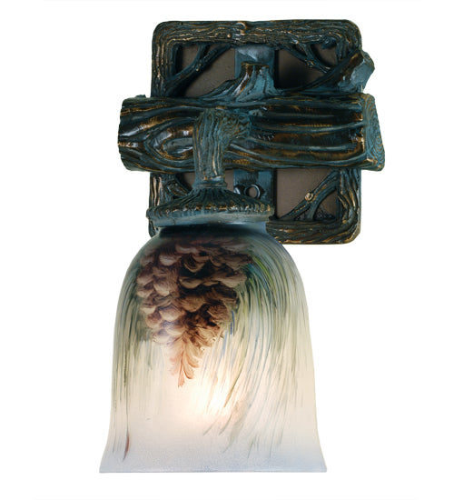 Meyda 6" Wide Pinecone Hand Painted Wall Sconce '49517