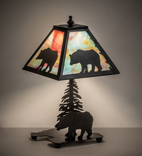 Meyda 15" High Lone Bear Accent Lamp