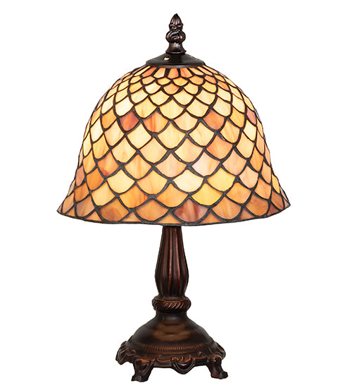 Meyda 13.5"H Tiffany Fishscale Mini Lamp '67378