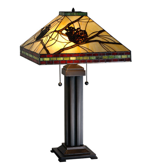 Meyda 24" High Pinecone Mission Table Lamp