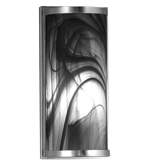 Meyda 5.5"W Cylinder Noir Swirl Fused Glass Wall Sconce