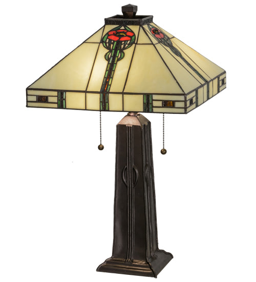 Meyda 23.5"H Parker Poppy Table Lamp