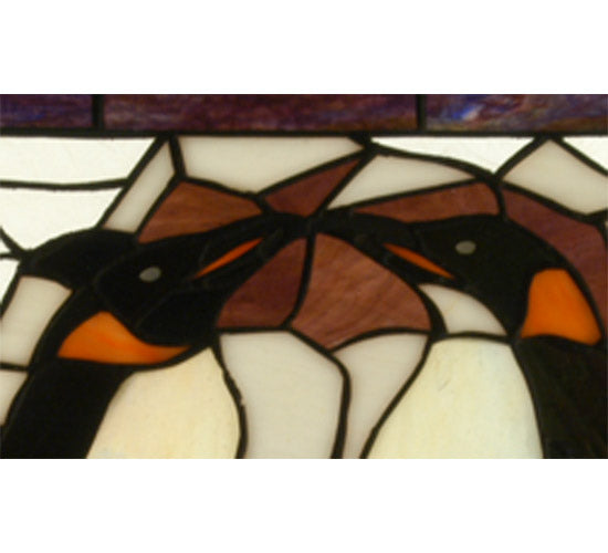 Meyda 19"W X 19.5"H Penguin Stained Glass Window