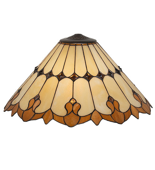 Meyda 20" Wide Nouveau Cone Stained Glass Shade '72243