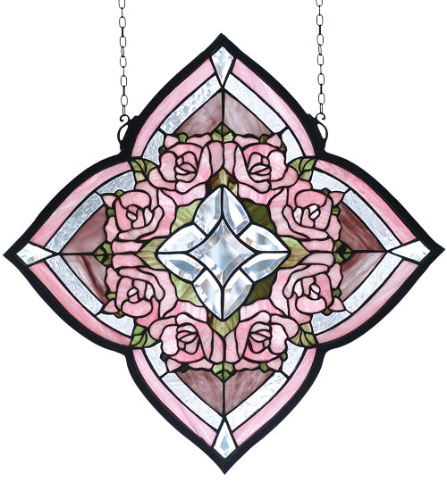 Meyda 20"W X 20"H Ring of Roses Stained Glass Window '72642