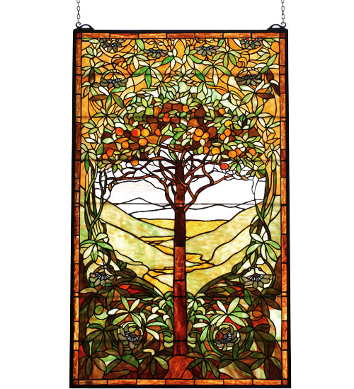 Meyda 29"W X 48"H Tiffany Tree of Life Stained Glass Window '74065