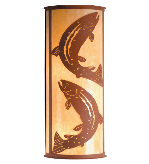 Meyda 13"W Leaping Trout Wall Sconce 77854