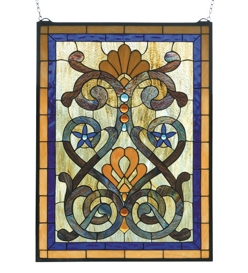Meyda 20"W X 27"H Mandolin Stained Glass Window 77999