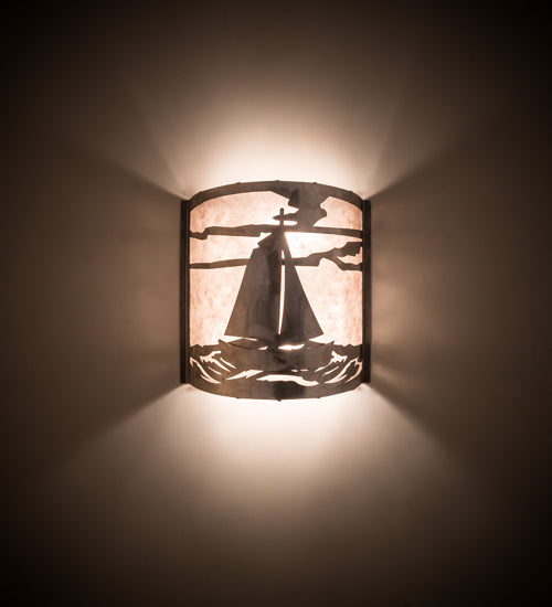 Meyda 12" Wide Sailboat Wall Sconce 82563