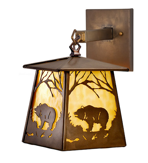 Meyda 7.5"W Grizzly Bear at Dawn Hanging Wall Sconce 82640
