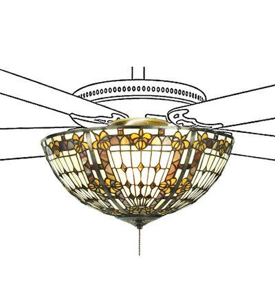 Meyda 16"W Fleur-de-lis Fan Light Fixture '97659
