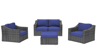 The Crater 5pc Deep Seating Outdoor Patio Furniture w/ Sunbrella