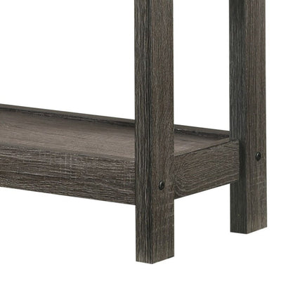 BENZARA Nightstand with 1 Wooden Drawer and Grain Details, Gray - BM241302