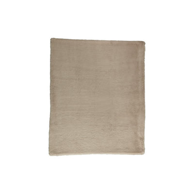 BENZARA 60 Inch Modern Soft Faux Fur Throw Blanket, Solid Reverse, Polyester, Brown - BM283128