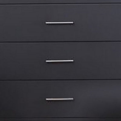 BENZARA Vin 48 Inch Modern Minimal Tall Chest Dresser, 5 Drawers, Charcoal Gray - BM283228